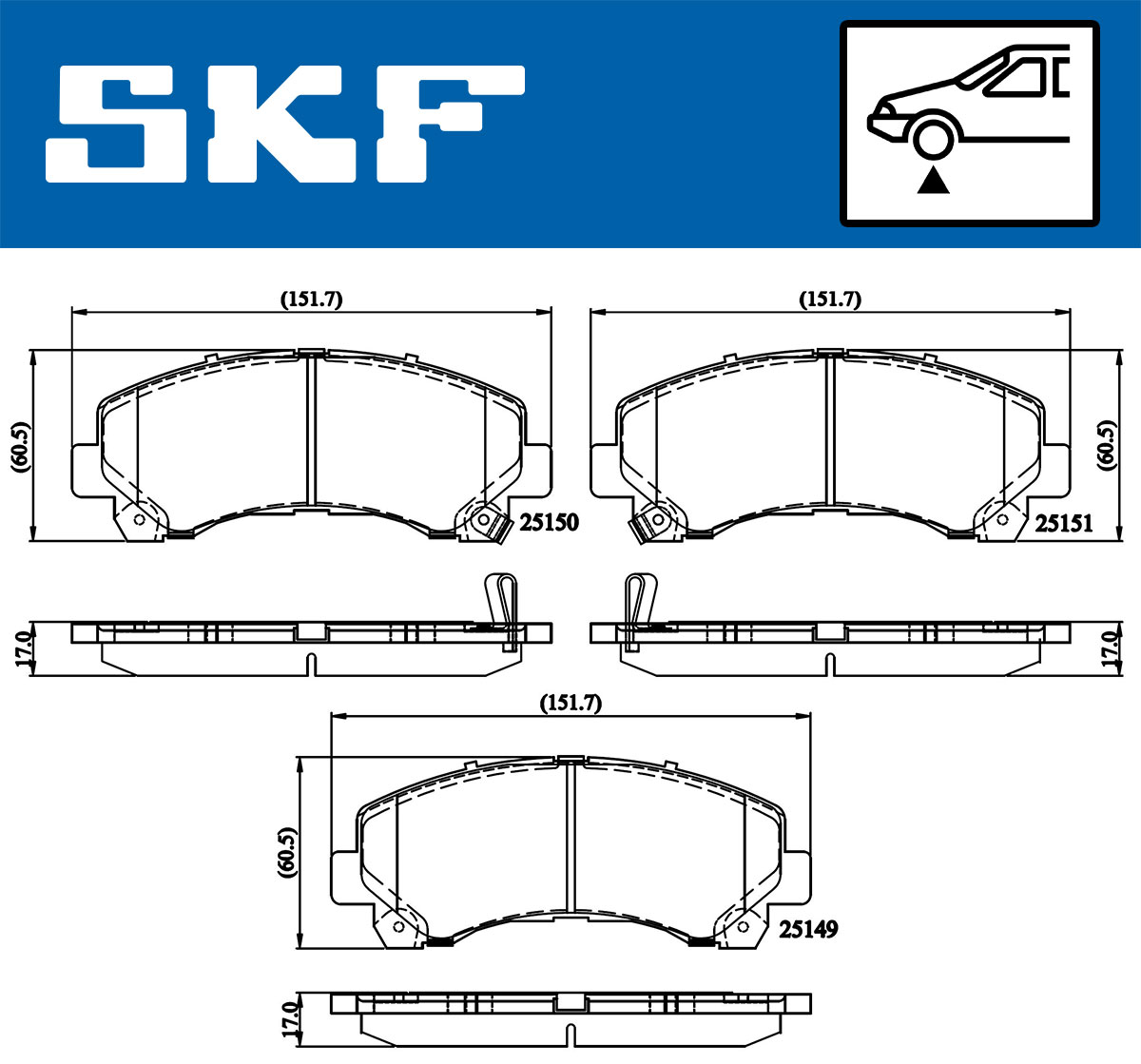 Set placute frana,frana disc VKBP 80233 A SKF